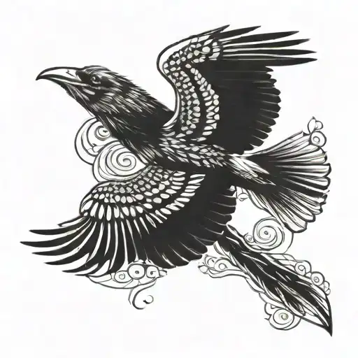 Crow Snake Flying Fight