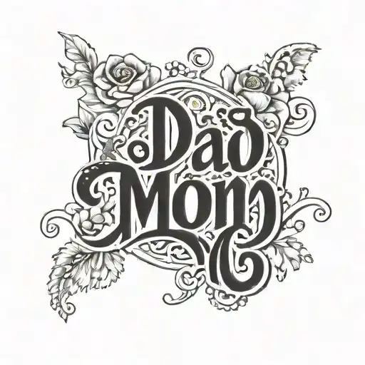 Dad And Mom Name Written
