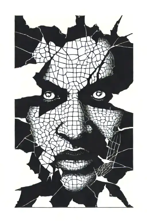 Scary Face Broken Window