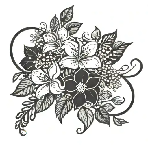 A Vine Twisting Around A Delicate Flower Bouquet