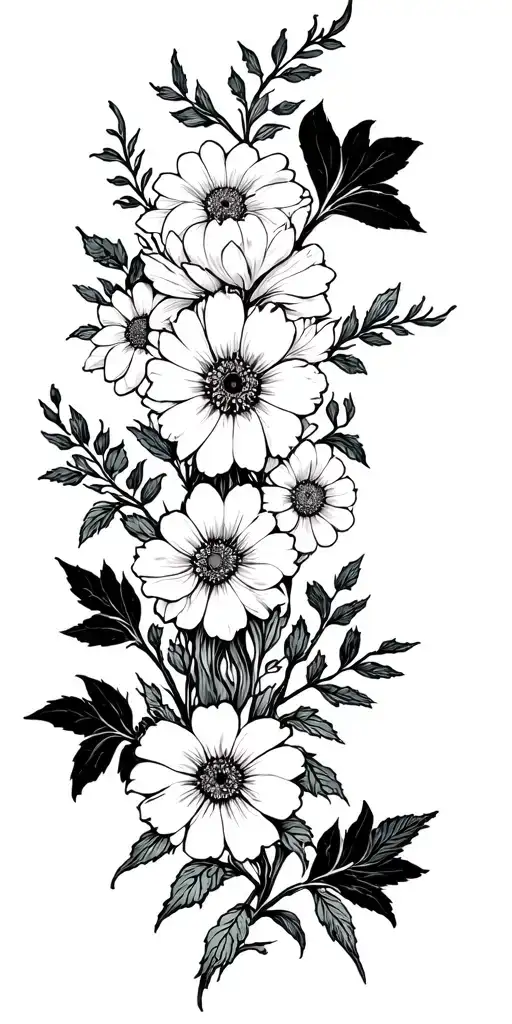 8 Flowers Going Down Arm Straykids Theme Sleeve