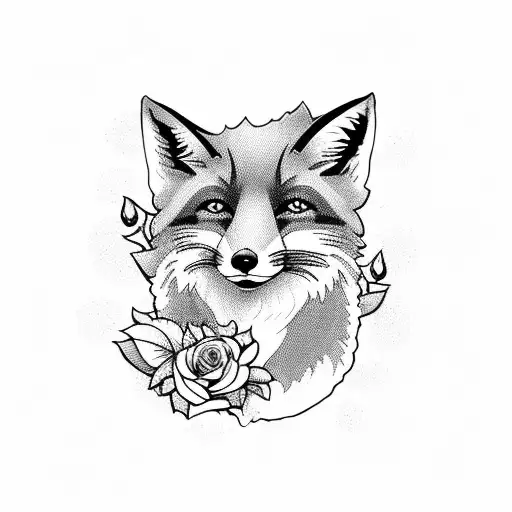 Fox With Roses