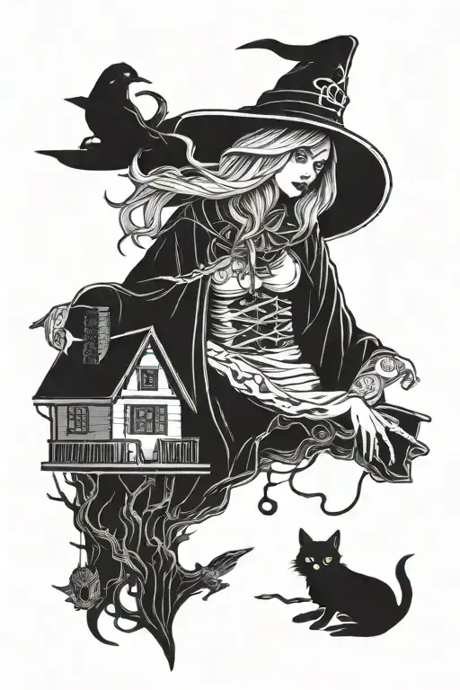 Witch And Witch House Surrounded