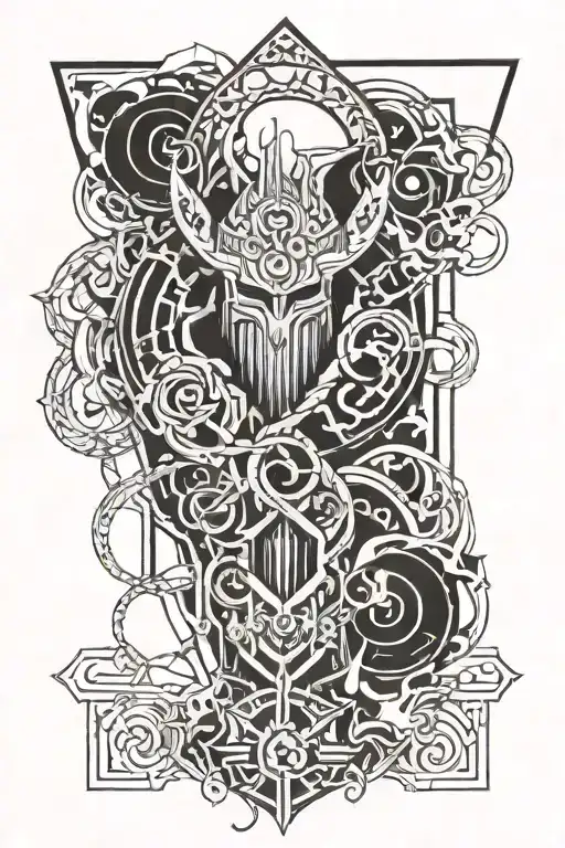 A Cybersigilism Half Sleeve Tattoo Featuring Norse Elements