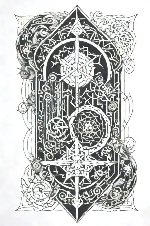 A Cybersigilism Half Sleeve Tattoo Featuring Norse Elements