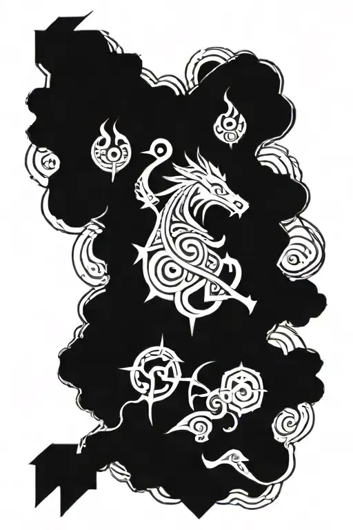 A Cybersigilism Half Sleeve Tattoo Featuring Norse Elements