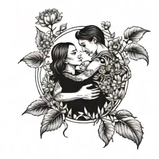 A Mother Holding Her Baby Surrounded By A Field Of Flowers