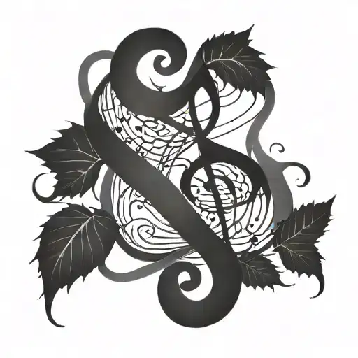 Unalome With Music Note Intertwined