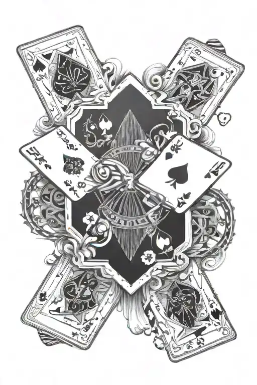 Realistic Poker Carda With Characters Getting Outside From Them