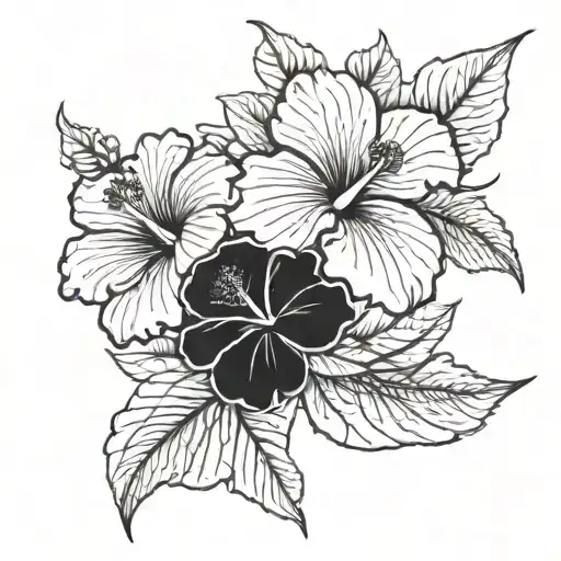 Hibiscus Flowers Wrapped Around Shoulder It Should Crawl