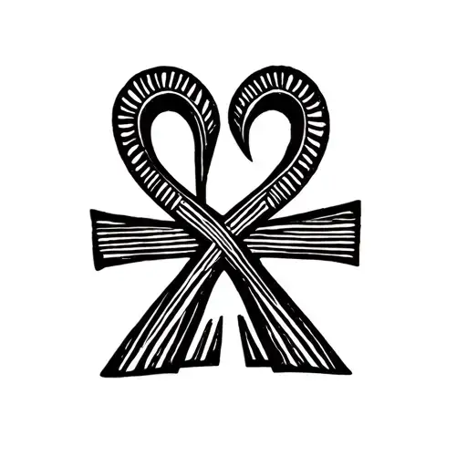Minimalistic Ankh With Stripe