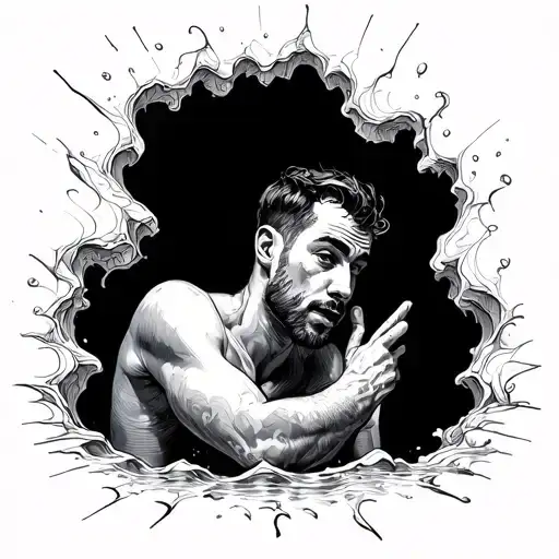 A Man Sinking In To An Illusion Hole Asking Fo Help