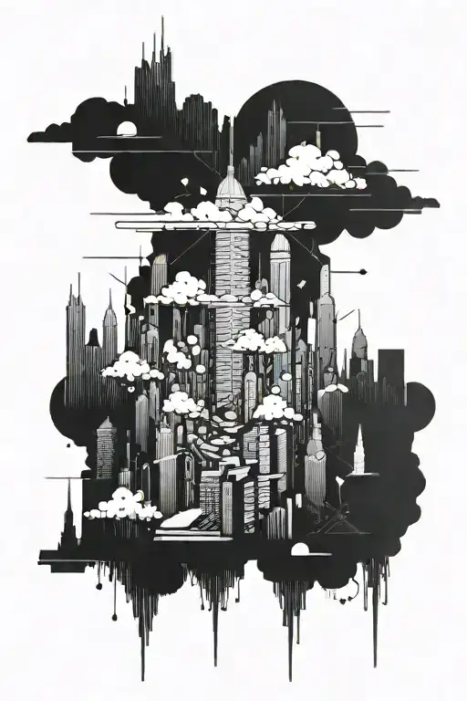 A Futuristic Anime-inspired City Skyline With Stock Market Graphs Incorporated Into The Buildings