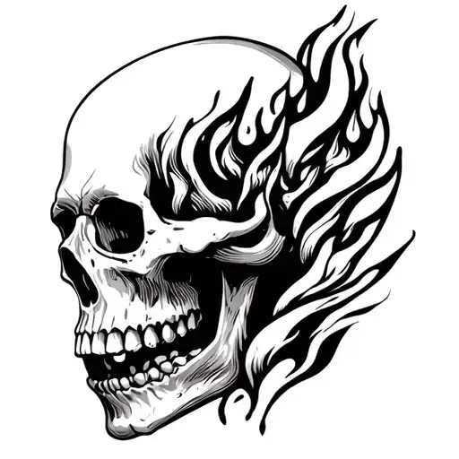 Skull And Fire Inside