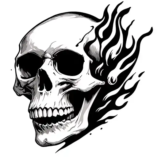 Skull And Fire Inside