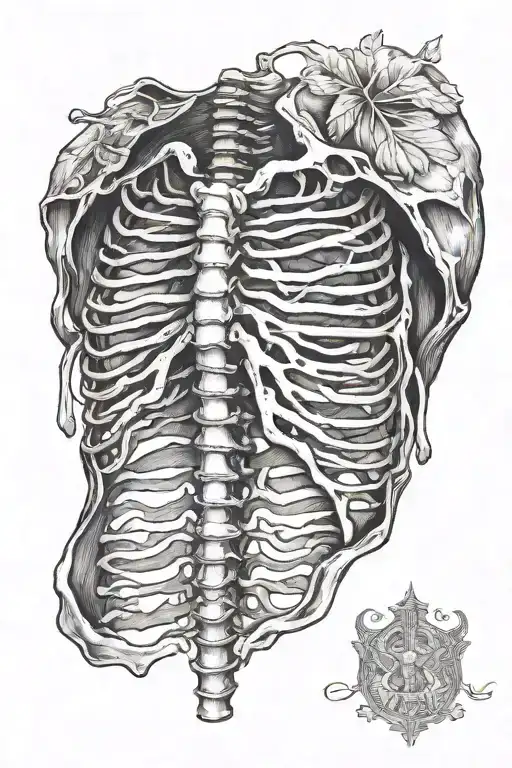 Human Rib Cage And Pelvis