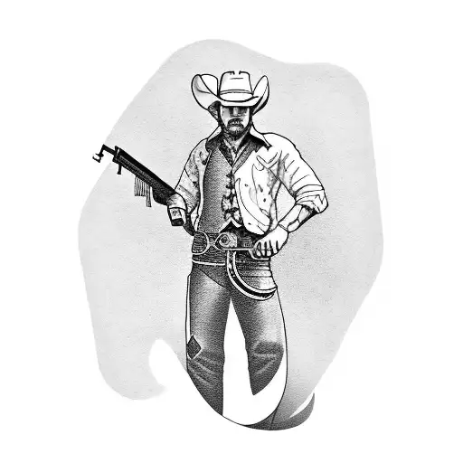 Cowboy With Guns On Playing Card