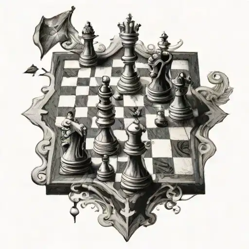 Chess Board Medieval With References Hidden Within