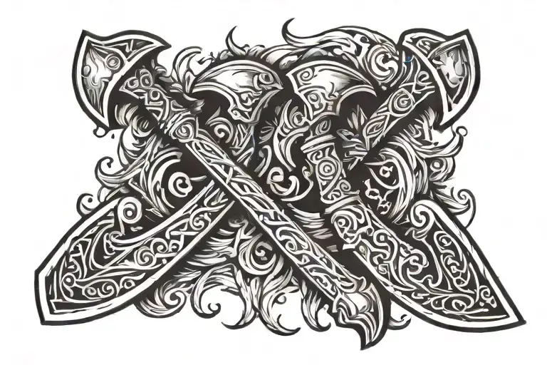 Two Viking Axes Crossed Over Each Other