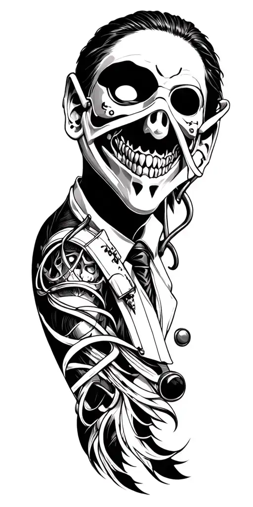 Pest Doctor Mask On The Shoulder