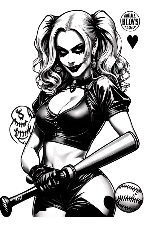 Harley Quinn Holding A Baseball Bat