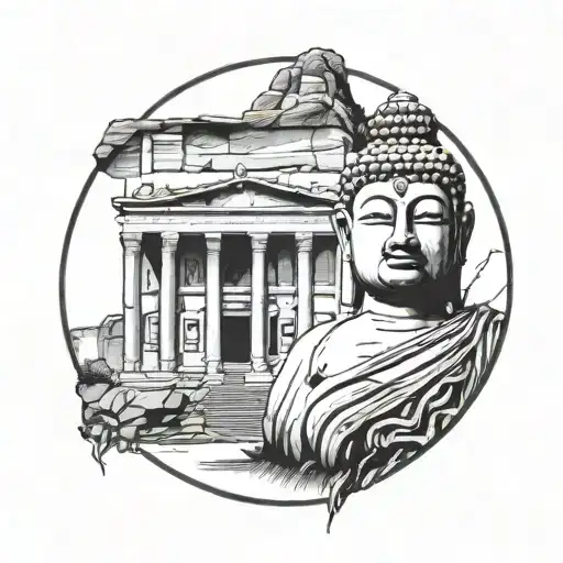 Lost City Of Petra And Budda