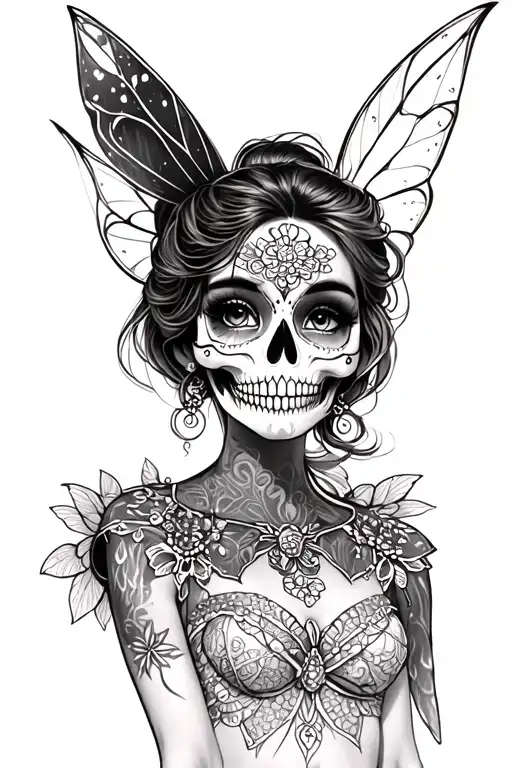 Disney Tinkerbell Full Body Candyskull Makeup