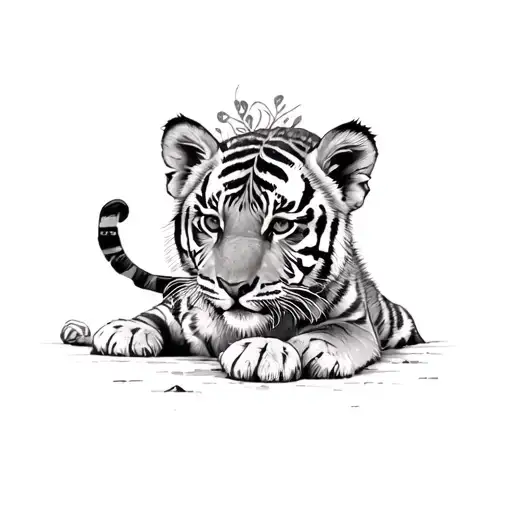 Tiger Cub And Camera