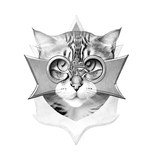 A Fierce Warrior With A Shield And A Cat Companion