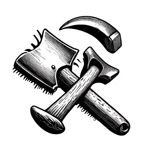 Shovel And Construction Hammer