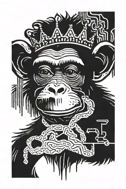 Monkey With A Basquiat Crown Made