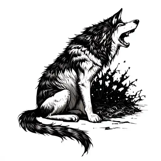 Wolf With Death Sitting In
