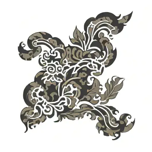 Incorporate Military Camouflage Patterns Into A Design Symbolizing Resilience And Strength