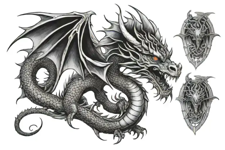 Dragon With Wings Spread