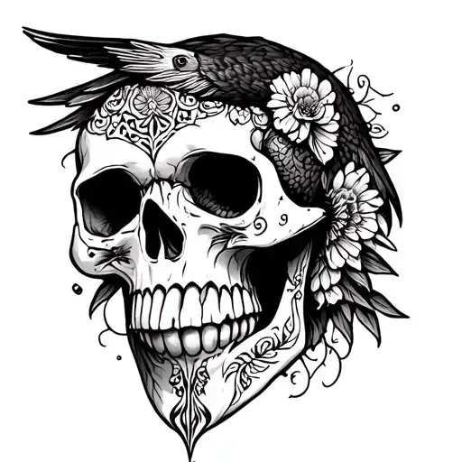 Birds And Skull Face