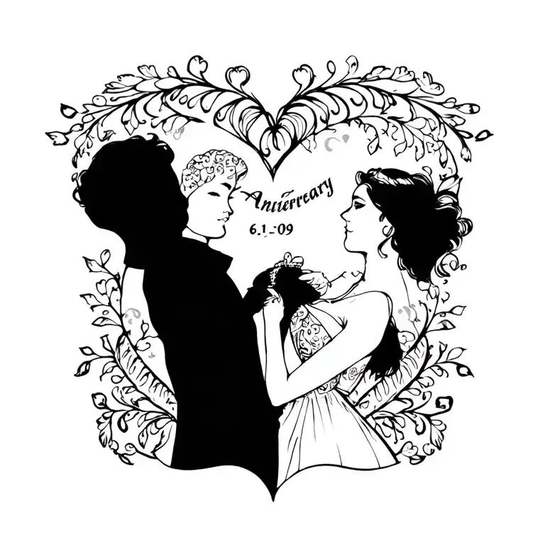 Heart With Anniversary Date 6-19-09 And Doug & Kim