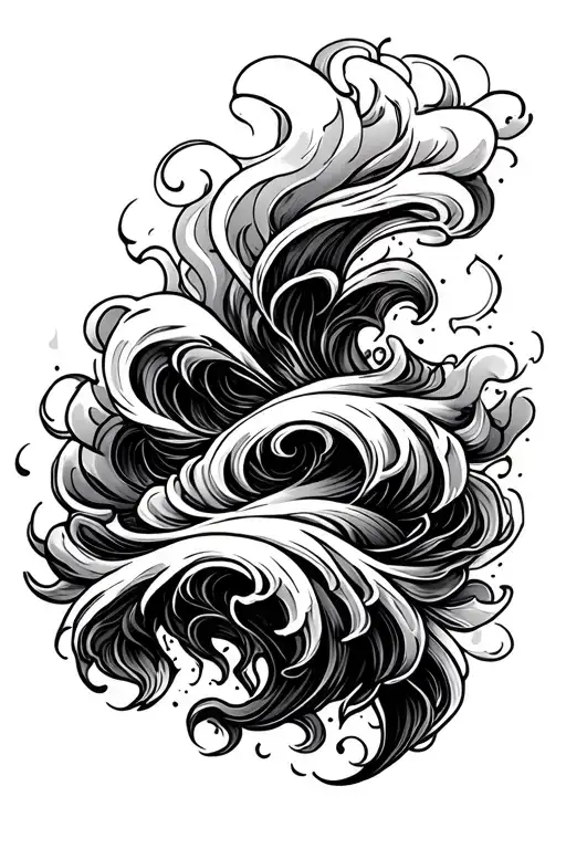 Negative Space Forearm Wave And Smoke