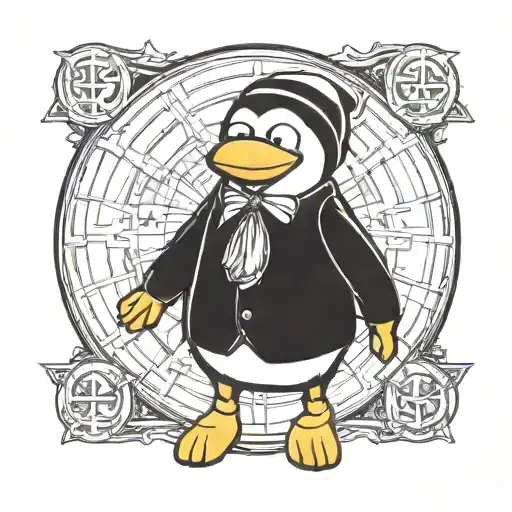 Club Penguin As Vitruvian Man
