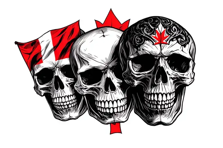 Skulls Canadian Flag