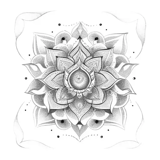 Lotus Flower Surrounded By Aquarius Stars