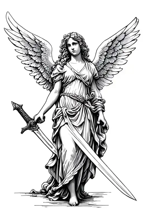 Laurel Victor Angel Holding A Sword