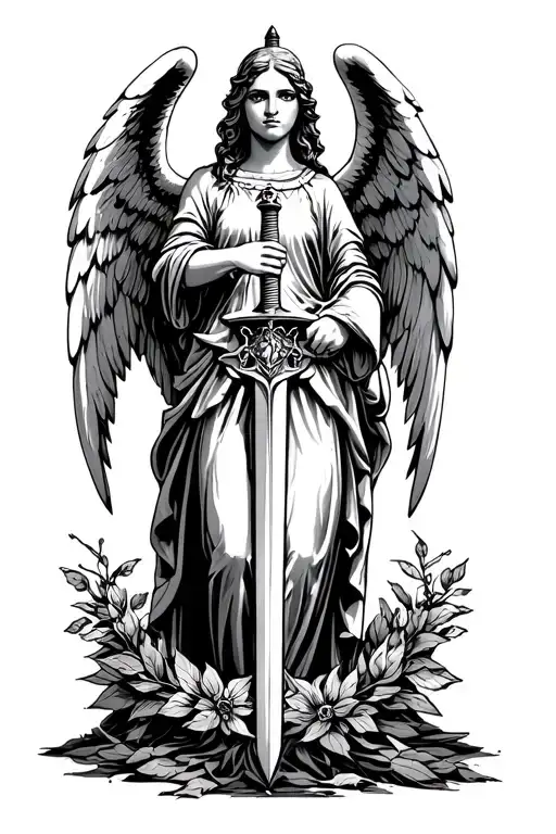 Laurel Victor Angel Holding A Sword