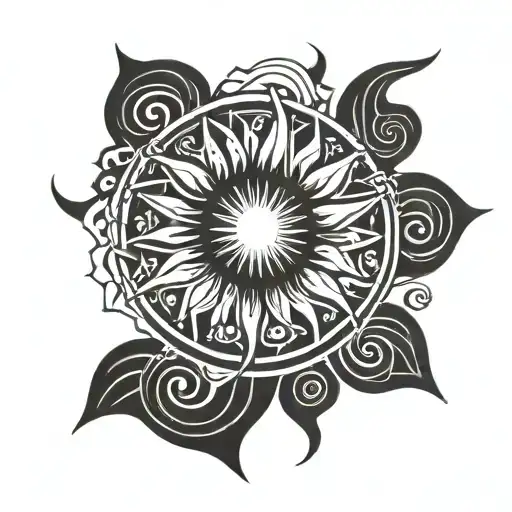 Spiral Sun Shining Simple