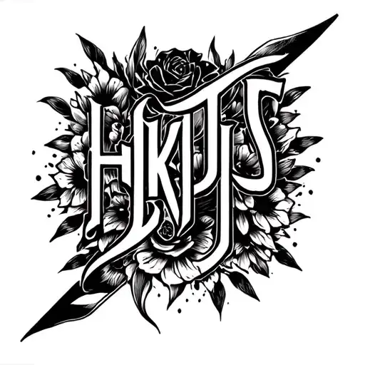 5 Hkpjs Name Tattoo Featuring Iconic