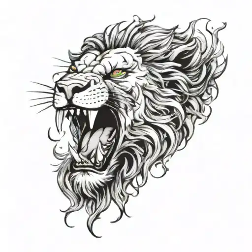 Lion Biting Of Satan's Head