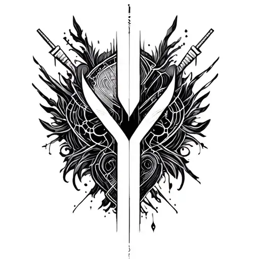 V Line Tattoo Cyber Sigilism