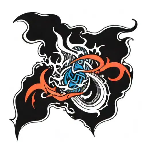 Red And Blue Neon Flames