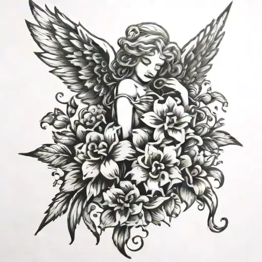 Angel Flowers Intertwined