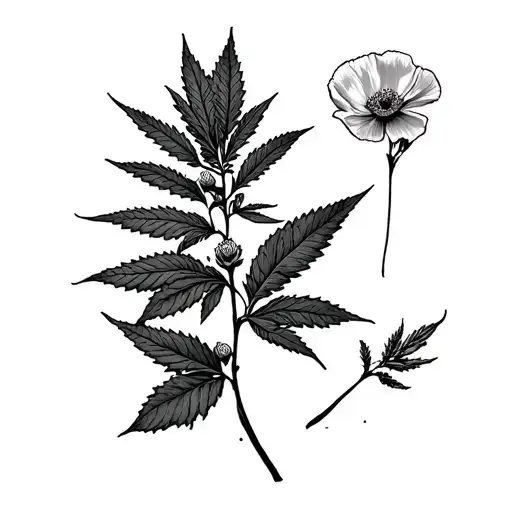 A Coca Bush One Of Poppy And One Of Marijuana