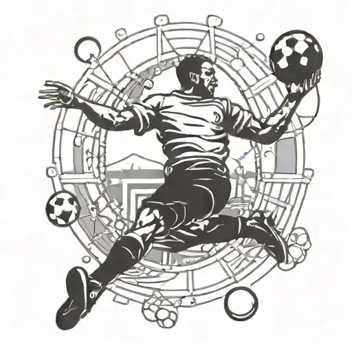 A Football Player Silhouette Kicking A Ball With A Film Reel In The Background
